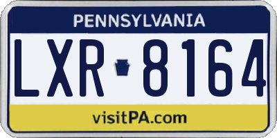 PA license plate LXR8164