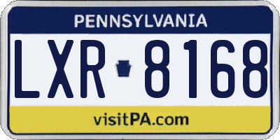 PA license plate LXR8168