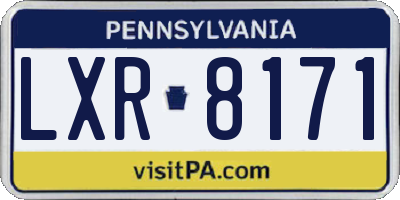PA license plate LXR8171