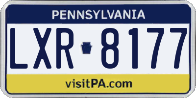 PA license plate LXR8177