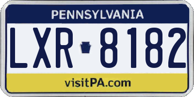 PA license plate LXR8182