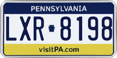 PA license plate LXR8198