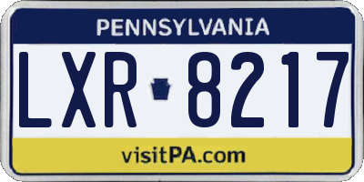 PA license plate LXR8217