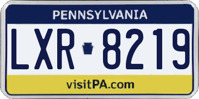PA license plate LXR8219