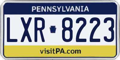 PA license plate LXR8223