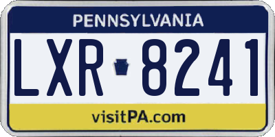PA license plate LXR8241