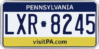 PA license plate LXR8245