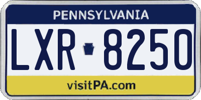 PA license plate LXR8250