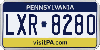 PA license plate LXR8280
