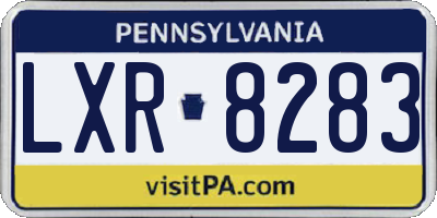 PA license plate LXR8283