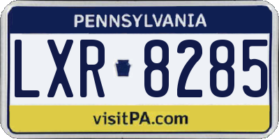 PA license plate LXR8285