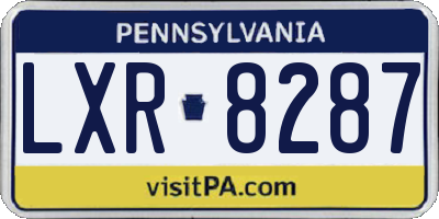 PA license plate LXR8287