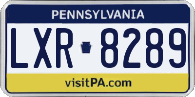 PA license plate LXR8289