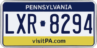 PA license plate LXR8294