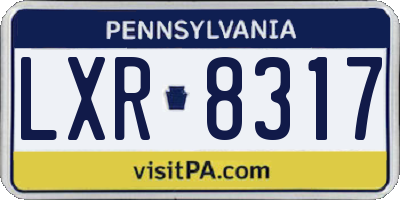 PA license plate LXR8317