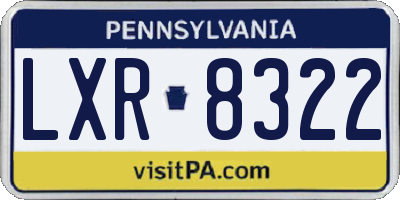 PA license plate LXR8322