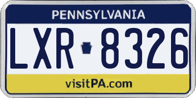 PA license plate LXR8326