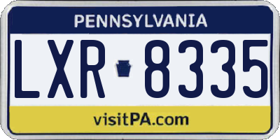 PA license plate LXR8335