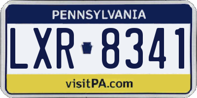 PA license plate LXR8341