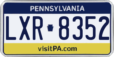 PA license plate LXR8352