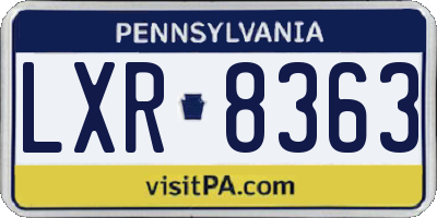 PA license plate LXR8363