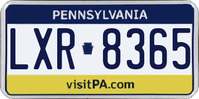 PA license plate LXR8365