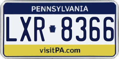 PA license plate LXR8366
