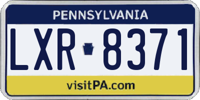 PA license plate LXR8371