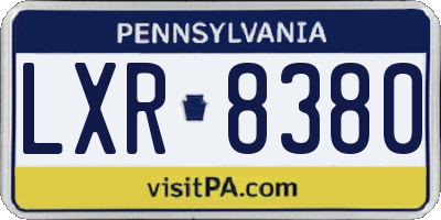 PA license plate LXR8380