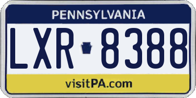 PA license plate LXR8388