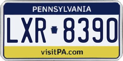 PA license plate LXR8390