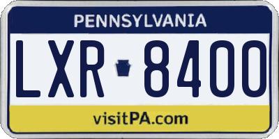 PA license plate LXR8400