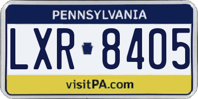 PA license plate LXR8405