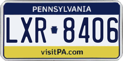 PA license plate LXR8406