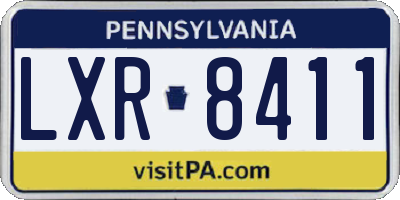 PA license plate LXR8411