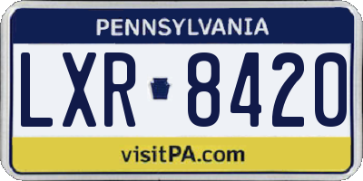 PA license plate LXR8420