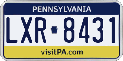 PA license plate LXR8431