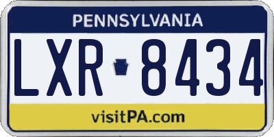 PA license plate LXR8434