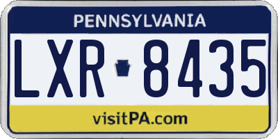 PA license plate LXR8435