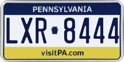PA license plate LXR8444