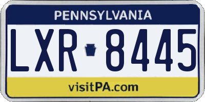 PA license plate LXR8445