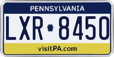 PA license plate LXR8450