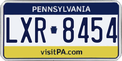 PA license plate LXR8454