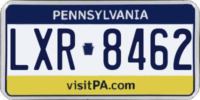 PA license plate LXR8462