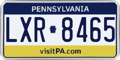 PA license plate LXR8465