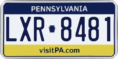PA license plate LXR8481