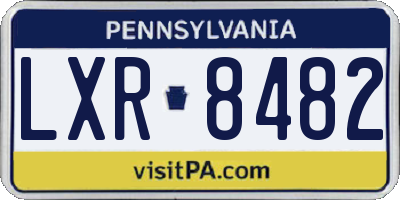 PA license plate LXR8482