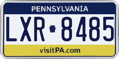 PA license plate LXR8485