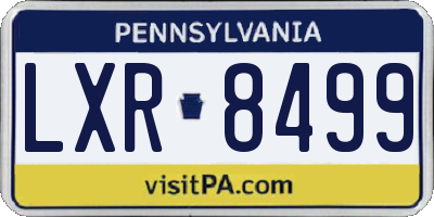 PA license plate LXR8499