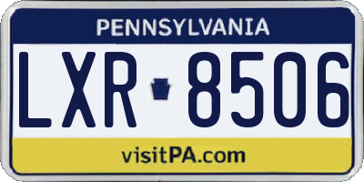 PA license plate LXR8506